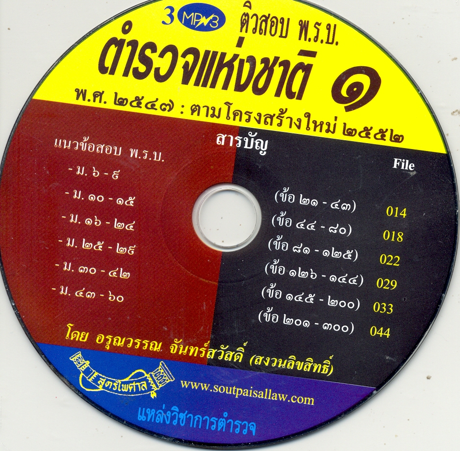 ติวสอบ พ.ร.บ.ตำรวจแห่งชาติ พ.ศ.2547 : ตามโครงสร้างใหม่ 2552